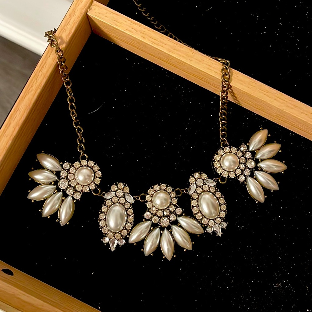 Statement Jewelry Bronze and Cream/White